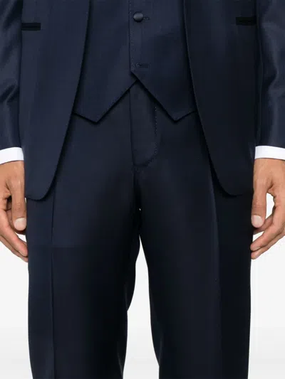 Canali Three-piece Suit In Blue