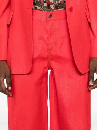 Ermanno Scervino Belt-loop Trousers In Red