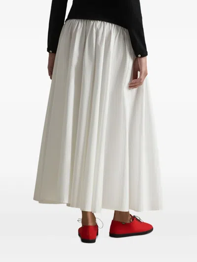 Polo Ralph Lauren Contrast-waistband A-line Skirt In White In Black
