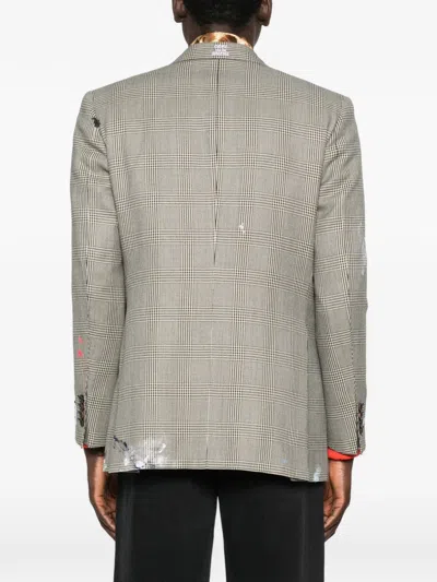 Gallery Dept. Check-pattern Double-breasted Coat In Gray