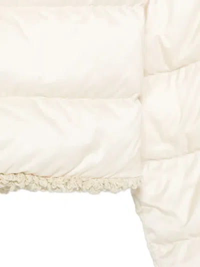 Moncler Fleurs Short Down Jacket In White