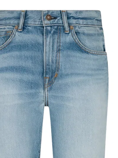Tom Ford Stone Washed Denim Straight Fit Pants In Blue