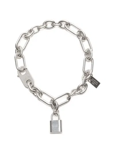 Acne Studios Padlock Chain Necklace In Silver