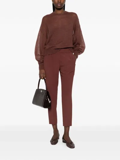 Brunello Cucinelli Elasticated Trousers In Brown