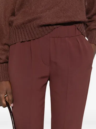 Brunello Cucinelli Elasticated Trousers In Brown