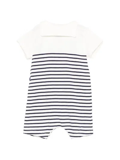 Petit Bateau Striped Romper In Multi