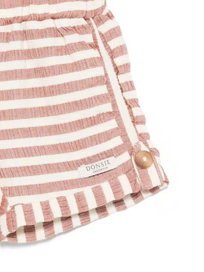 Donsje Striped Button Shorts In Multi