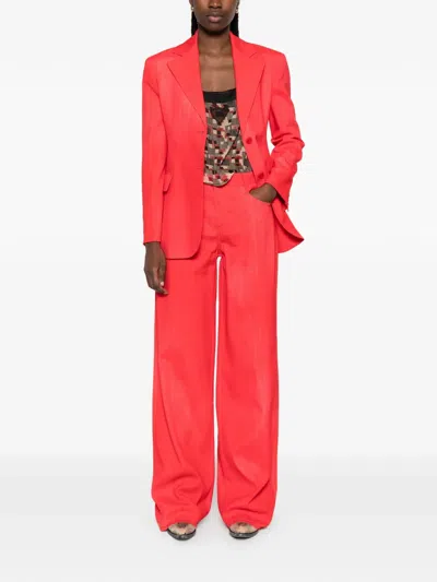 Ermanno Scervino Flap-pocket Blazer In Red