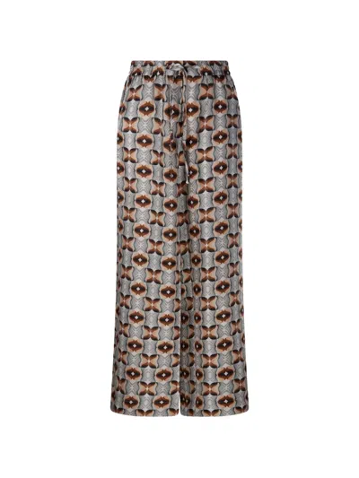 Pierre-louis Mascia Aloe Patterned Drawstring Trousers In Gray