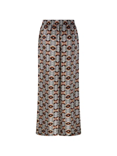 Pierre-louis Mascia Aloe Patterned Drawstring Trousers In Gray