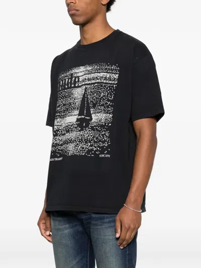 Rhude Graphic Print Crew Neck Short Sleeve T-shirt In Blue