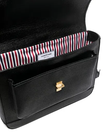 Thom Browne Pebbled Leather Backpack In Black
