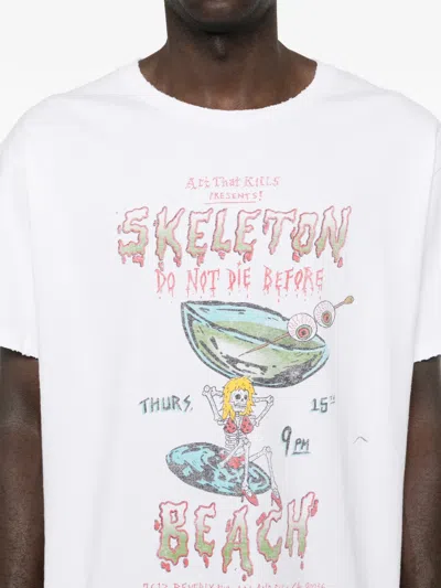 Gallery Dept. Dont Die Graphic Text Crew Neck T-shirt In White