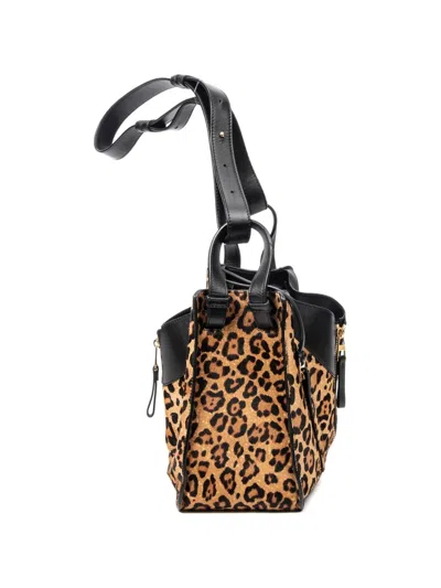 Pre-owned Loewe Hammock Leopard-pattern Small Shoulder Bag In Brown