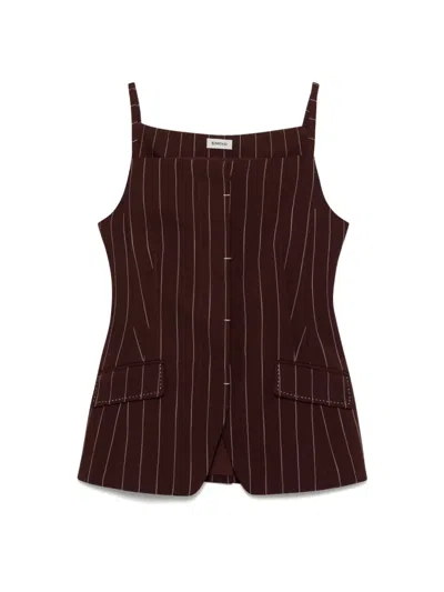 Simkhai Striped-pattern Top In Burgundy