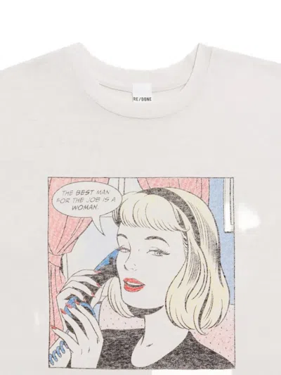 Re/done Printed T-shirt In White
