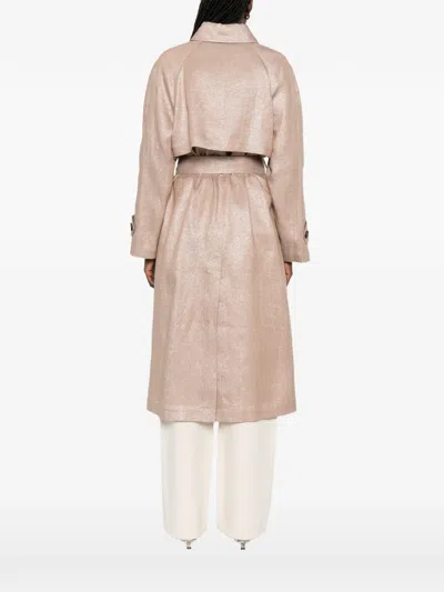 Brunello Cucinelli Double-breasted Coat In Neutral
