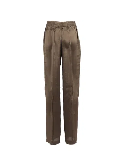 Aspesi Elasticated Trousers In Brown