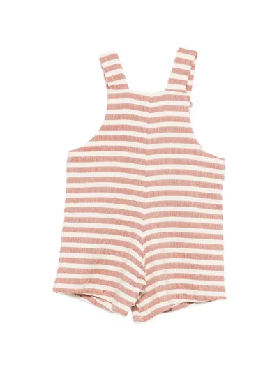 Donsje Striped Button Dungarees In Multi