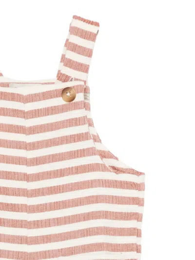 Donsje Striped Button Dungarees In Multi