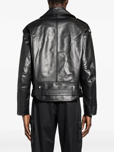 Alexander Mcqueen Leather Biker Jacket In Black