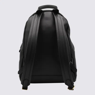 Tom Ford Black Leather Backpack In Black