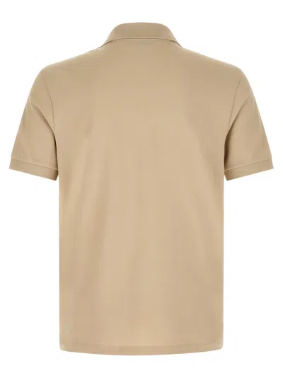 Moncler Pique Polo Shirt Collar Short Sleeves In Nude