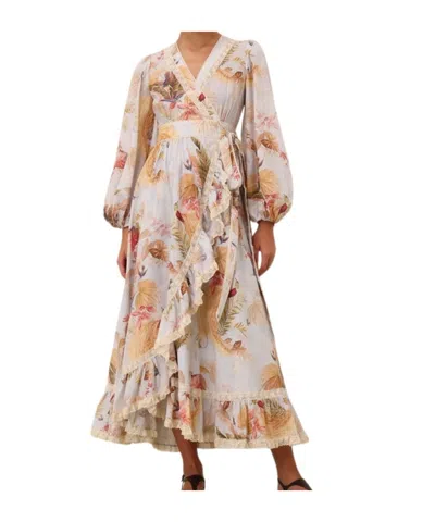 Zimmermann Women Sky Blue Ascension Printed Midi Dress, M Luxury Dresses For Women Darveys In Pink