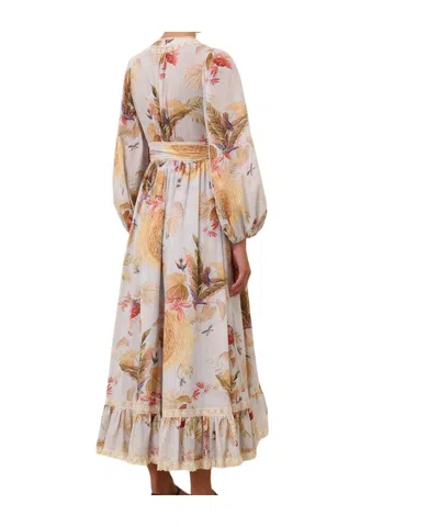 Zimmermann Women Sky Blue Ascension Printed Midi Dress, M Luxury Dresses For Women Darveys In Pink