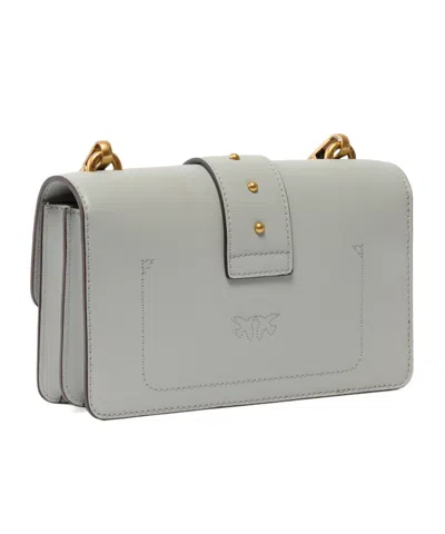 Pinko Small Love One Stud-embellished Shoulder Bag In Gray