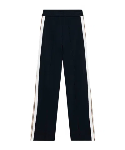 Autry Viscose Blend Trousers With Logo In Black