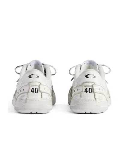 Balenciaga Women Hamptons Worn-out Leather Low-top Sneakers In Neutral