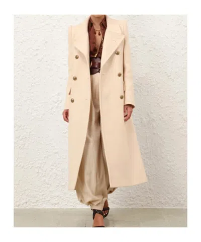 Zimmermann Sand Wool Blend Hypnotic Coat In Neutral