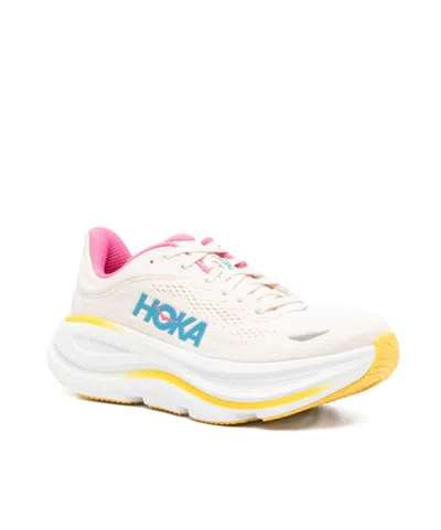 Hoka Womens  Bondi 9 In Alabaster/pink/birch