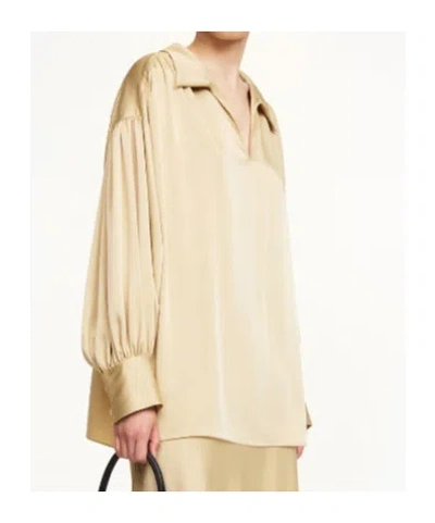 By Malene Birger Leonora Satin Blouse In Neutral