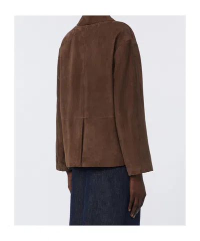 Max Mara Button Patch-pocket Jacket In Brown