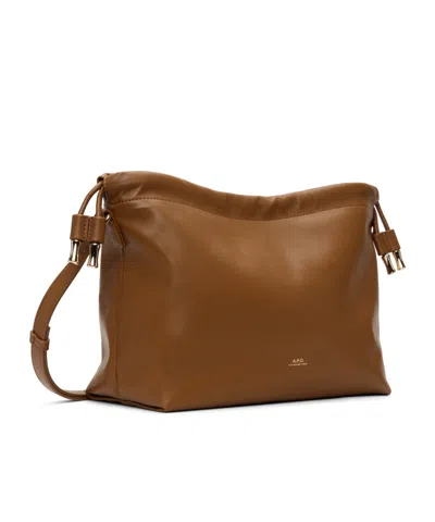 A.p.c. A. P.c. Ninon Drawstring-fastening Shoulder Bag In Brown