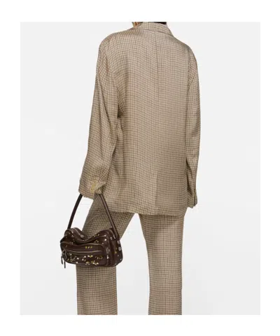 Acne Studios Junida Check Fluid Blazer In Brown