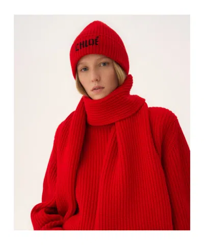 Chloé Joyful Beanie In Red