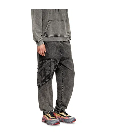 Diesel P-marky-den Oval D Patch Sweatpants In Gray