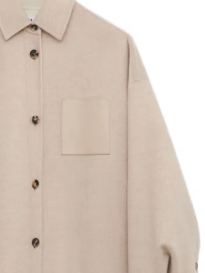 Loewe Wool-cashmere Collared Coat In Multi