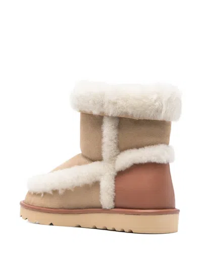 Chloé Dolcie Shearling-trimmed Suede Ankle Boots In Neutral