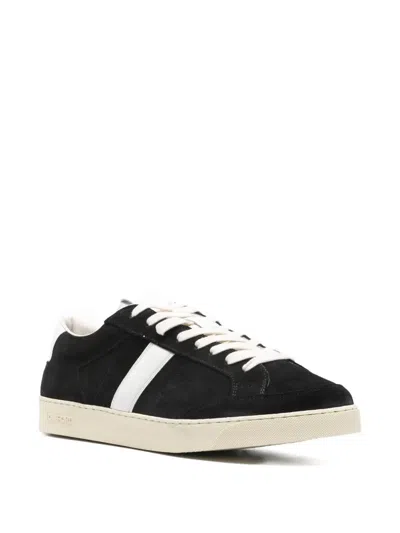 Tom Ford Blake Leather-trimmed Suede Sneakers In Black