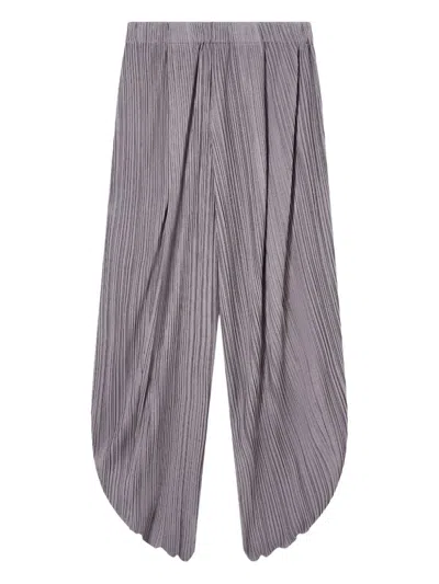Giorgio Armani Pleated T-shirt Trousers With Elastic Waistband For Women In Gray
