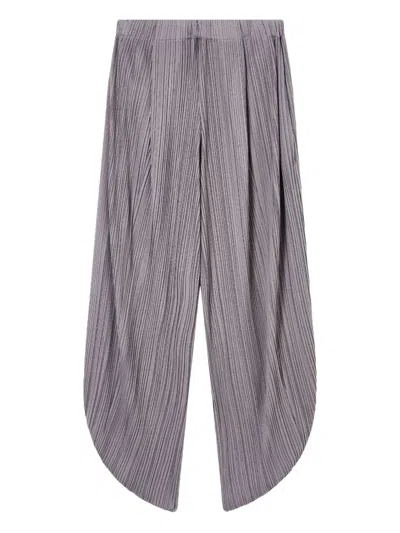 Giorgio Armani Pleated T-shirt Trousers With Elastic Waistband For Women In Gray