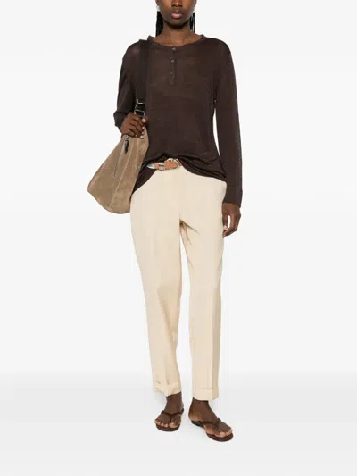 P.a.r.o.s.h Buttoned Trousers In Neutral