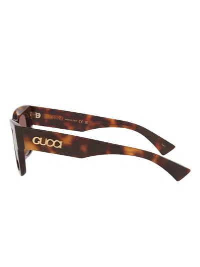 Gucci Rectangle-frame Sunglasses In Brown