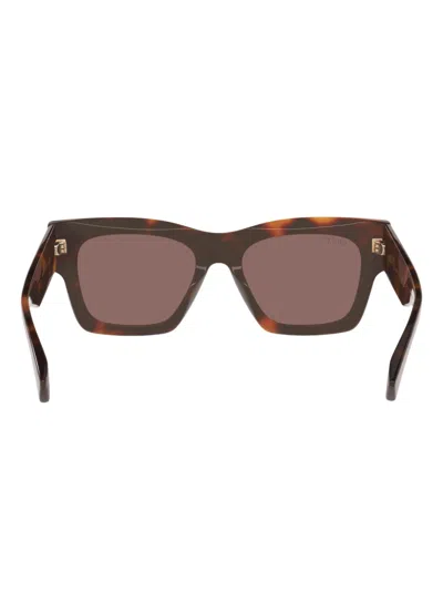 Gucci Rectangle-frame Sunglasses In Brown