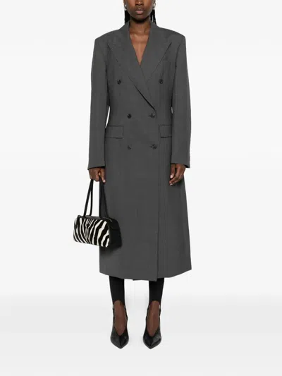 Rohe Double-breasted Blazer Coat In Gray