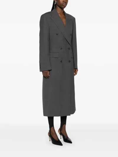 Rohe Double-breasted Blazer Coat In Gray